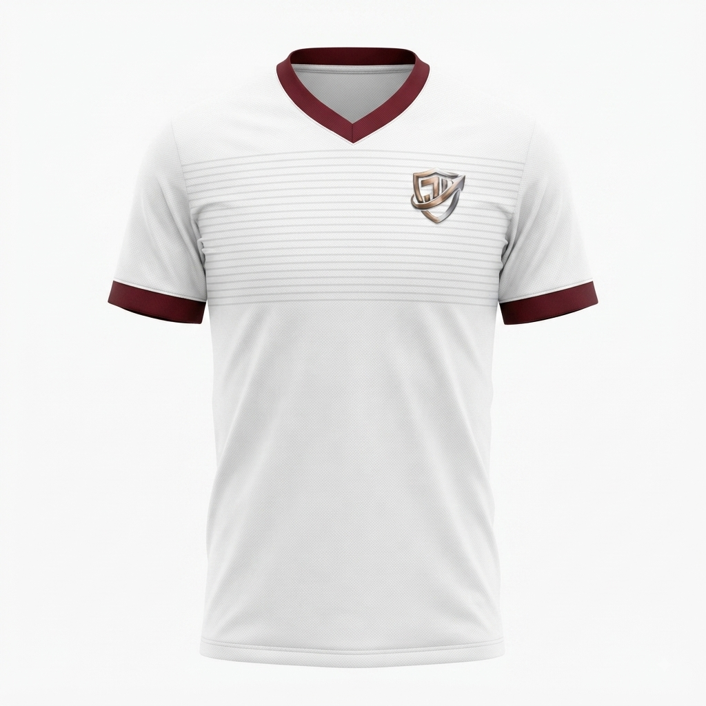 TOWN JERSEY™ Soccer Jersey - Classic White with Maroon Trim