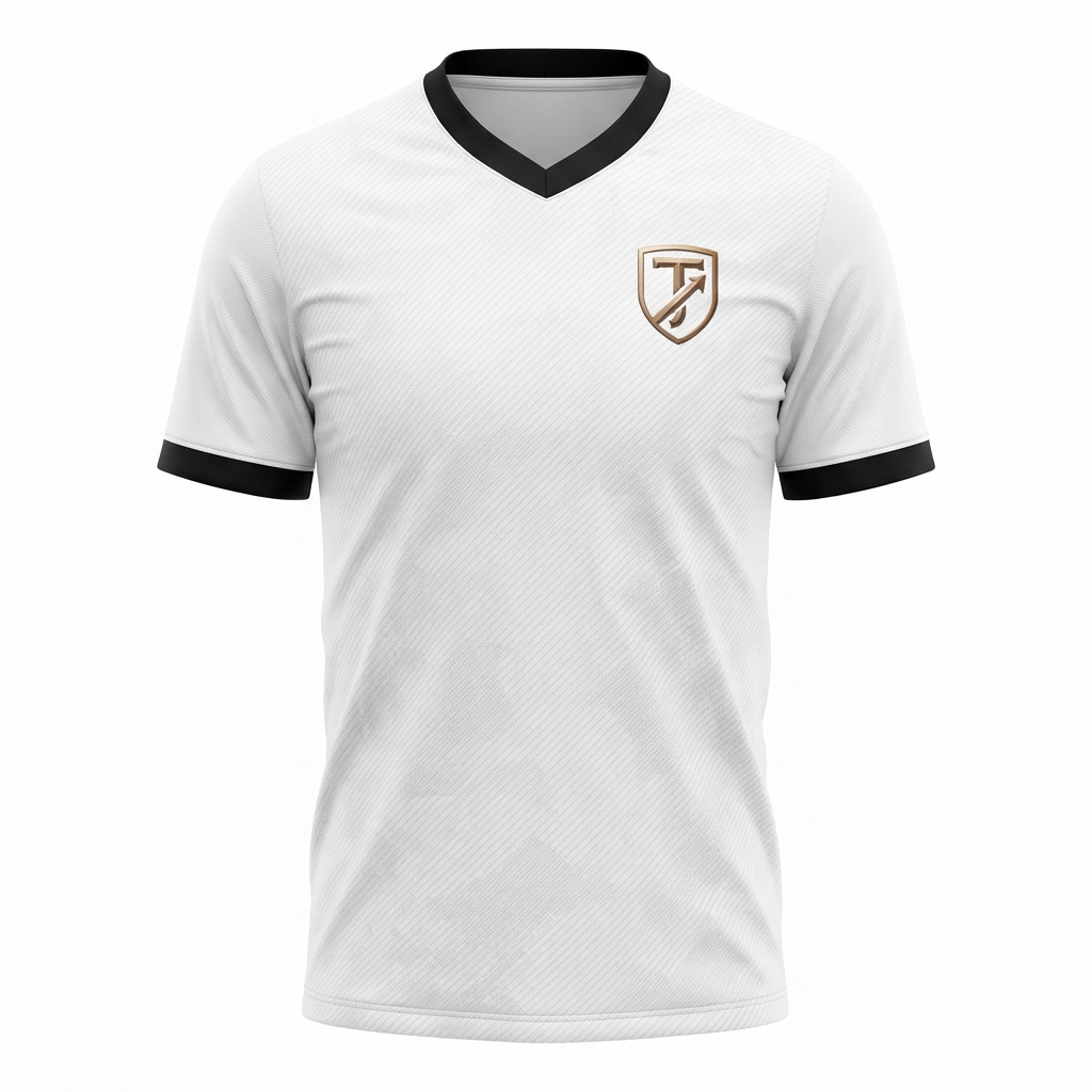 TOWN JERSEY™ Soccer Jersey - Crisp White with Black Trim