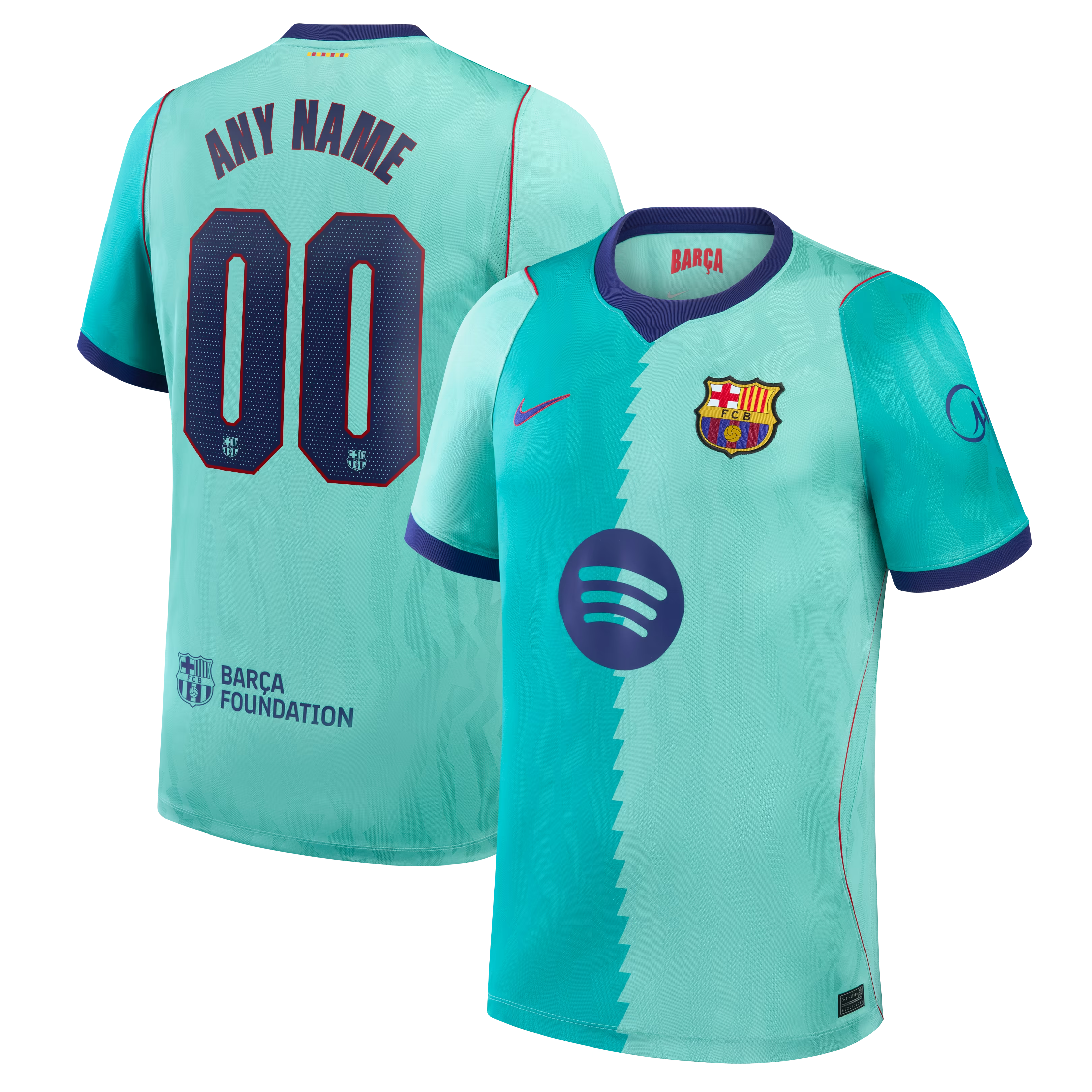 Barcelona 2026/27 Third Stadium Custom Jersey - Turquoise