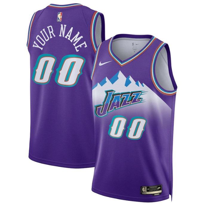 Utah Jazz Unisex 2023 Custom Swingman Pro Official Jersey - Classic Edition - Purple - Jersey Teams World