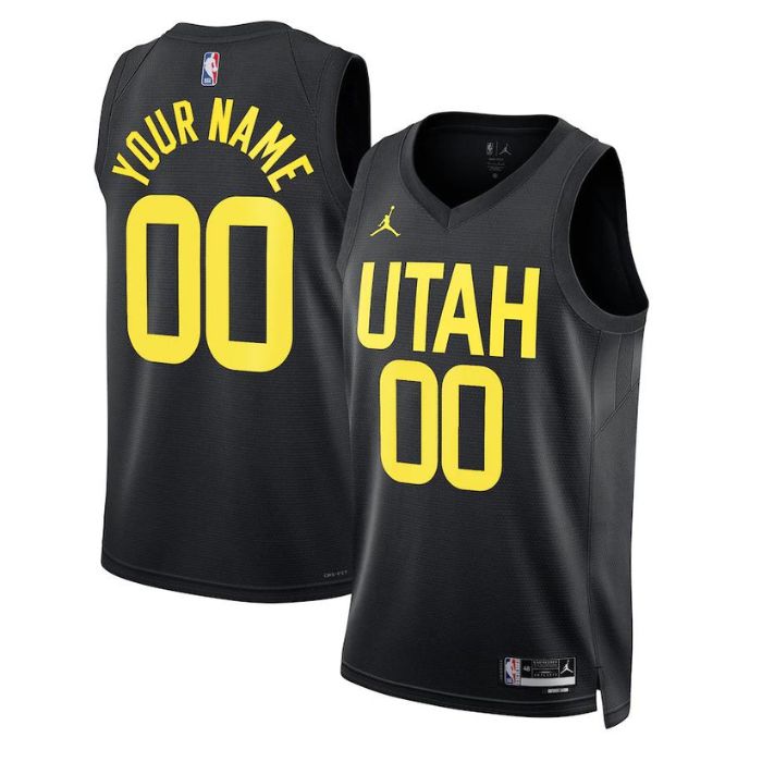 Utah Jazz Unisex 2023 Swingman Custom Pro Jersey - Statement Edition - Black - Jersey Teams World