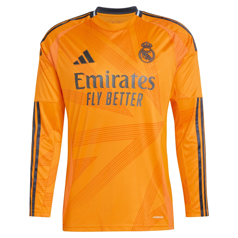 Vini Jr. Real Madrid adidas Shirt 2024/2025 Away Long Sleeve Player Jersey - Orange