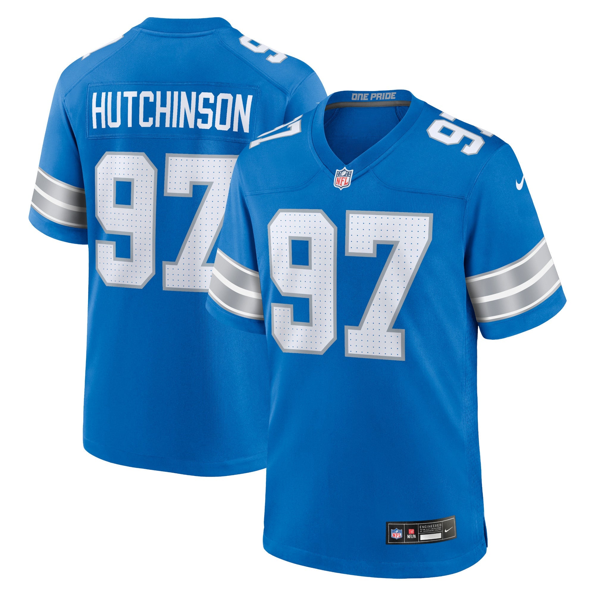 Custom Aidan Hutchinson Detroit Lions Game Jersey Blue