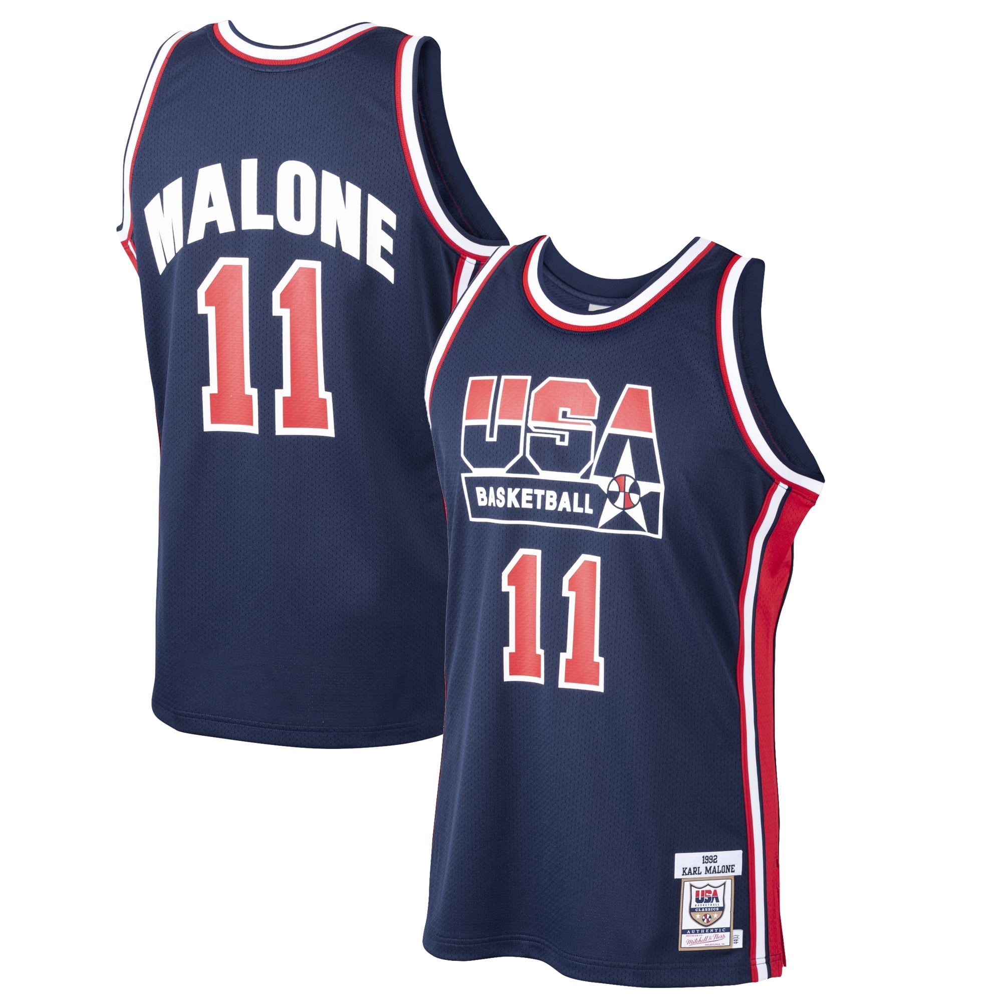 Town Jersey Mitchell & Ness Karl Malone 1992 Dream Team Jersey Navy