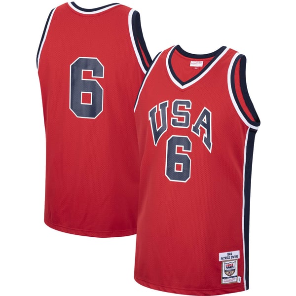 Town Jersey Mitchell & Ness Patrick Ewing 1984 USA Basketball Jersey Red