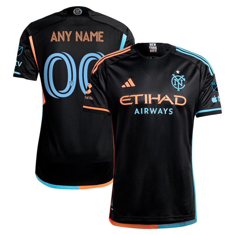 New York City FC adidas 2024 24/7 Kit Authentic Custom Jersey – Black