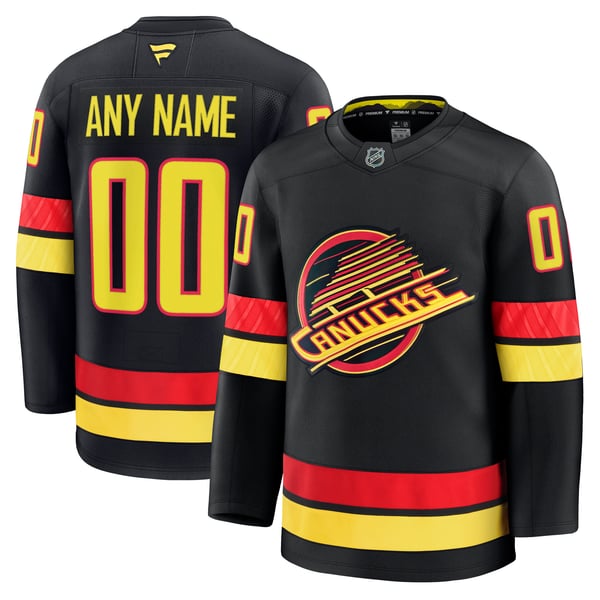 Town Jersey Fanatics Vancouver Canucks Alternate Premium Custom Jersey Black