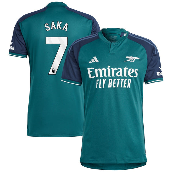 Bukayo Saka Arsenal adidas 2023/24 Third Player Jersey - Green