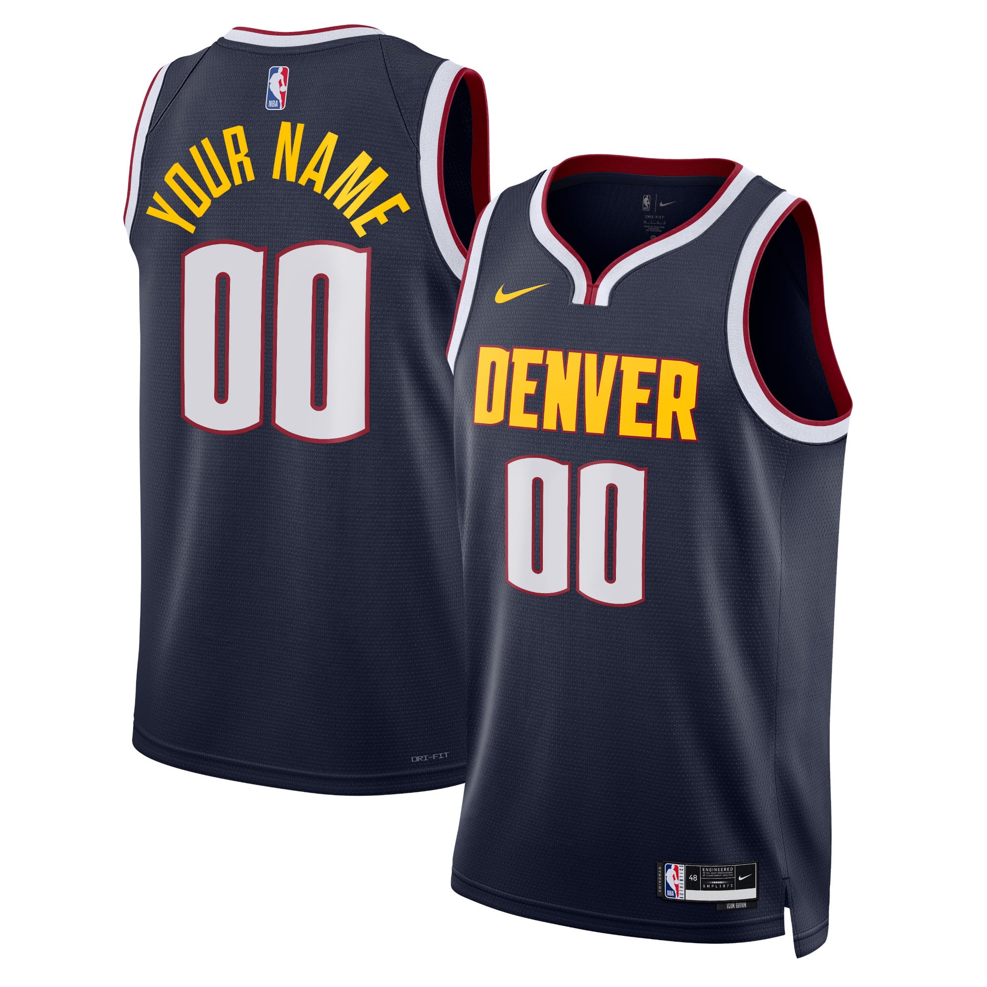 Town Jersey Nike Unisex Denver Nuggets Swingman Navy Custom Jersey