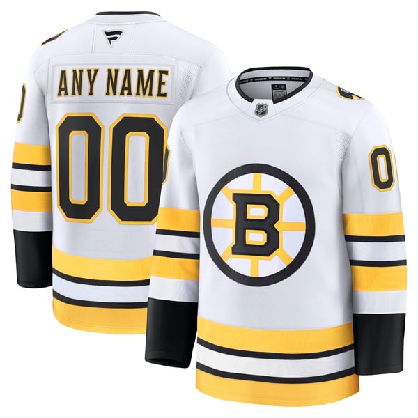 Town Jersey Boston Bruins Fanatics Away Premium Custom Jersey - White
