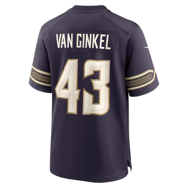 Andrew Van Ginkel Minnesota Vikings Nike 2026 Rivalries Collection Game Jersey - Purple