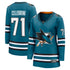 Town Jersey Women's Fanatics Macklin Celebrini Teal Sharks Jersey