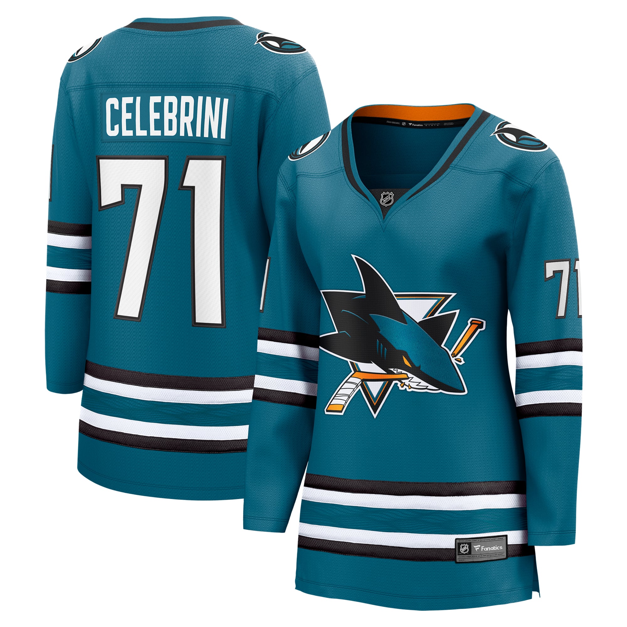 Town Jersey Women's Fanatics Macklin Celebrini Teal Sharks Jersey