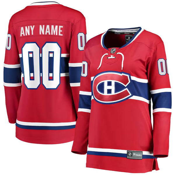 Town Jersey Fanatics Women's Montreal Canadiens Home Breakaway Custom Jersey - Red