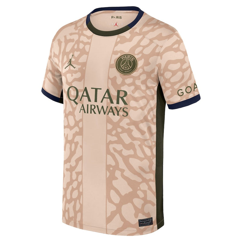 Lee Kang In Paris Saint-Germain Jordan Brand  2023/24 Fourth Stadium  Player Jersey – Tan