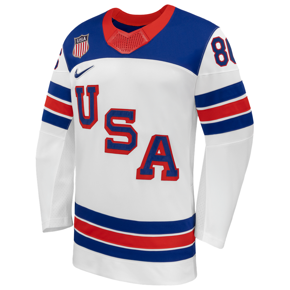 Town Jersey Nike US Hockey Jack Hughes 2026 Away Replica Jersey