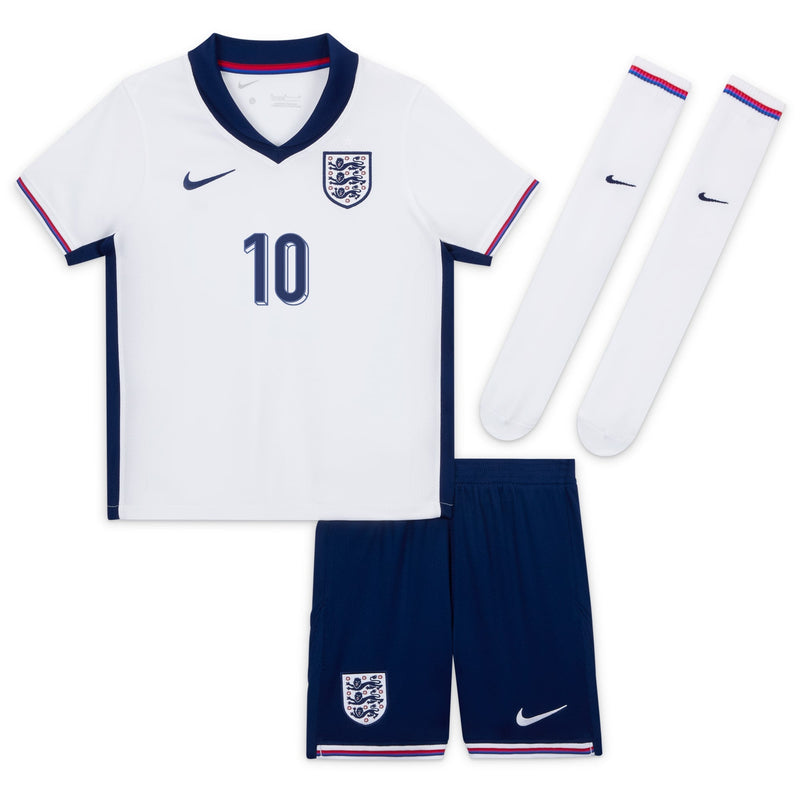 England Nike Home 2024/25 - Little Kids with Bellingham 10 printing Jersey - White