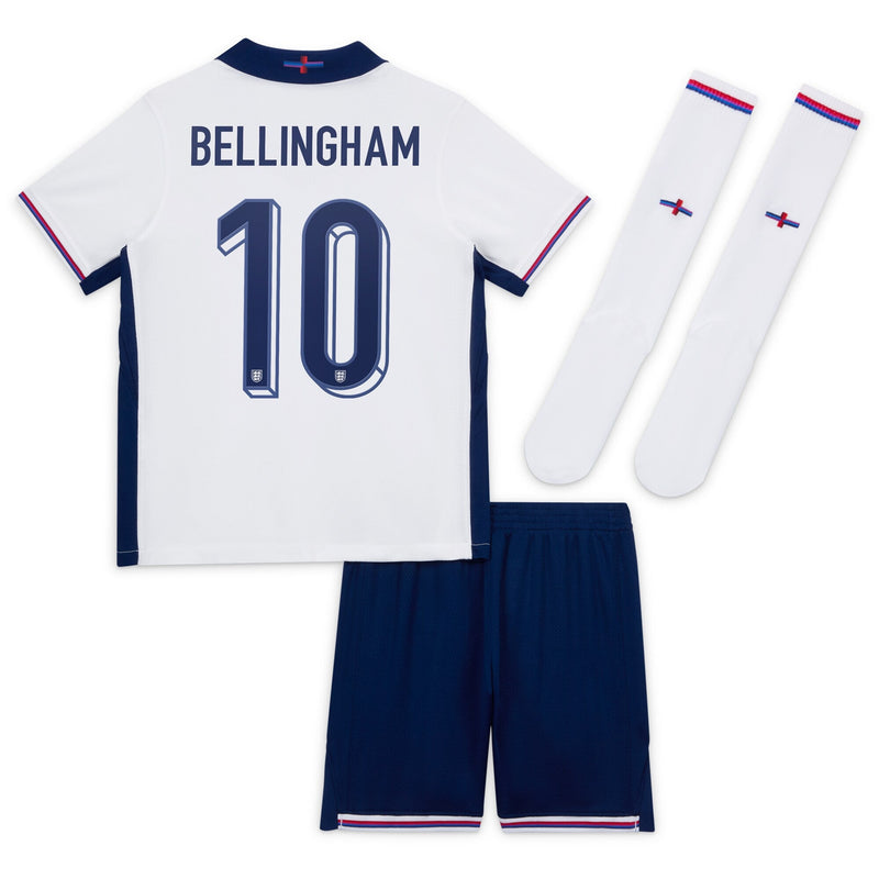 England Nike Home 2024/25 - Little Kids with Bellingham 10 printing Jersey - White