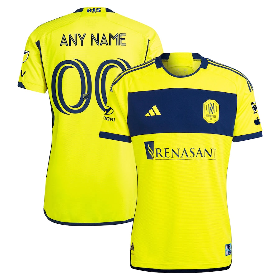 Men's Nashville SC adidas 2024 The 615 Kit Authentic Custom Jersey – Yellow
