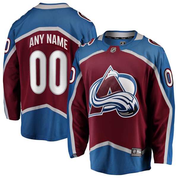 Town Jersey Colorado Avalanche Fanatics Home Breakaway Custom Jersey