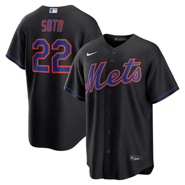 Custom Juan Soto New York Mets Alternate Replica Jersey Black