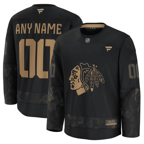 Town Jersey Chicago Blackhawks Fanatics 2024 Military Appreciation Practice Jersey