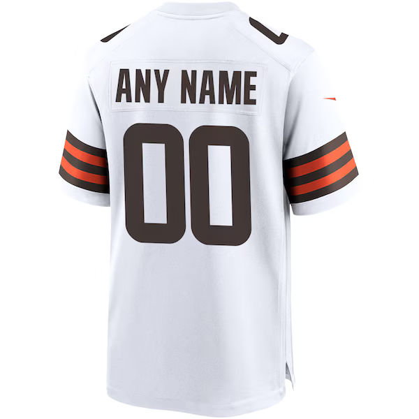 Custom Custom Cleveland Browns Game Jersey White