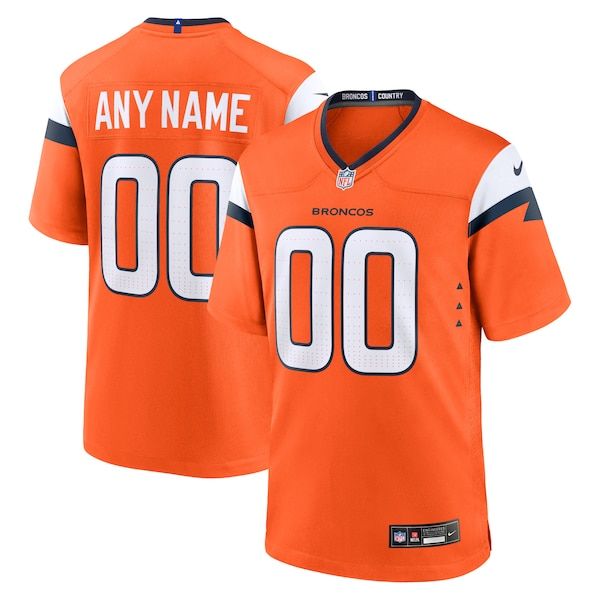 Custom Denver Broncos Custom Game Jersey Orange