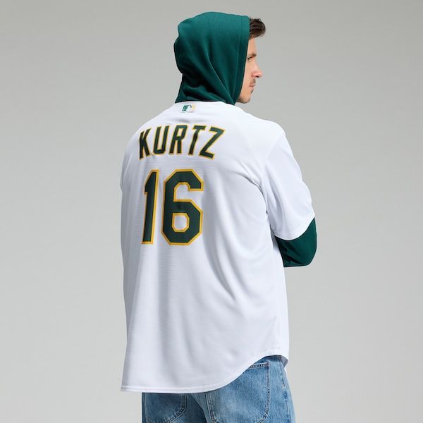 Custom Nick Kurtz Athletics Home Replica Player Jersey White