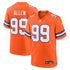 Custom Zach Allen Denver Broncos Alternate Game Jersey Orange