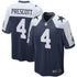 Custom Dak Prescott Dallas Cowboys Alternate Game Jersey Navy