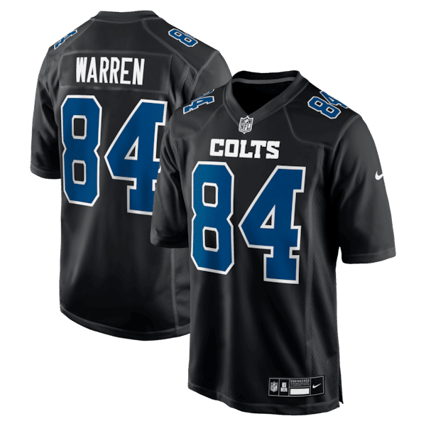 Custom Tyler Warren Indianapolis Colts Fashion Game Jersey Carbon Black