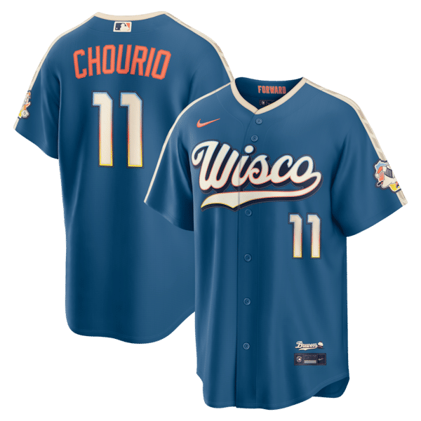 Custom Jackson Chourio Milwaukee Brewers 2026 City Connect Stadium Jersey Mineral Blue