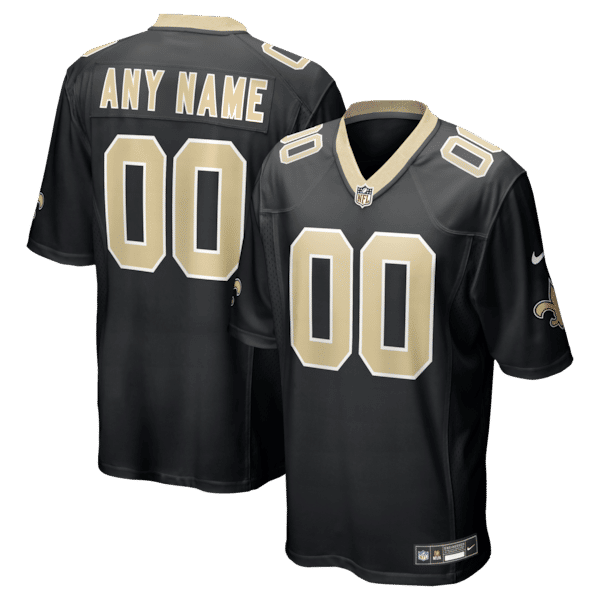 Custom New Orleans Saints Custom Game Jersey Black