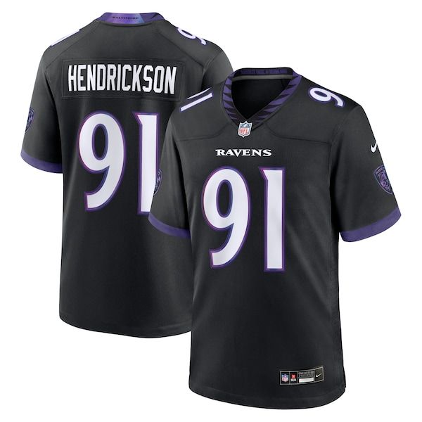 Custom Trey Hendrickson Baltimore Ravens Alternate Game Jersey Black