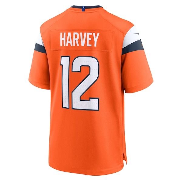 Custom RJ Harvey Denver Broncos Game Jersey Orange