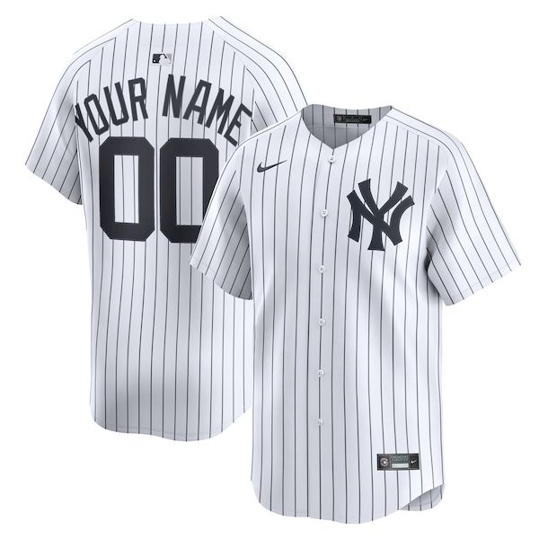 Custom New York Yankees Home Limited Custom Jersey White