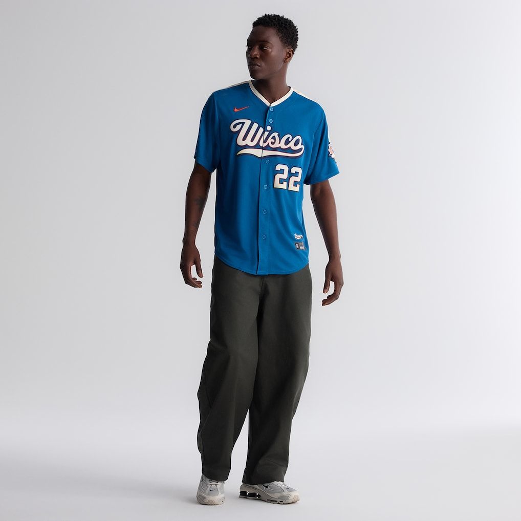 Custom Christian Yelich Milwaukee Brewers 2026 City Connect Stadium Jersey Mineral Blue