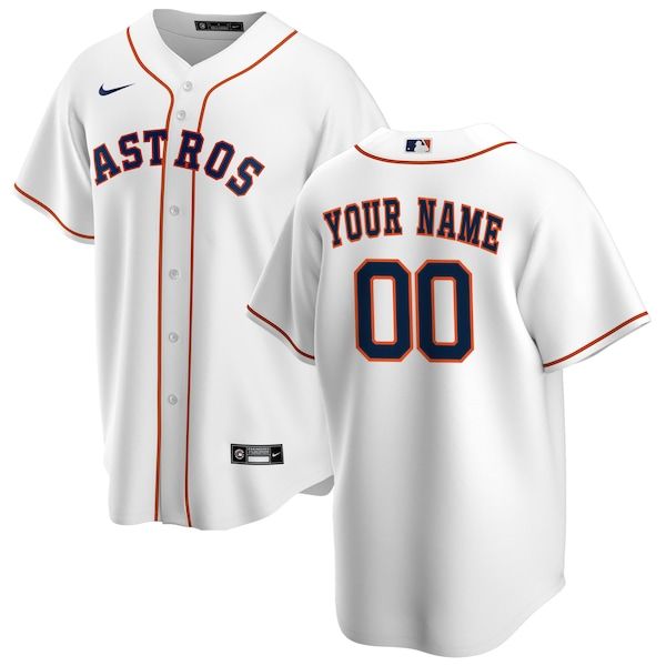 Custom Houston Astros Home Replica Custom Jersey White