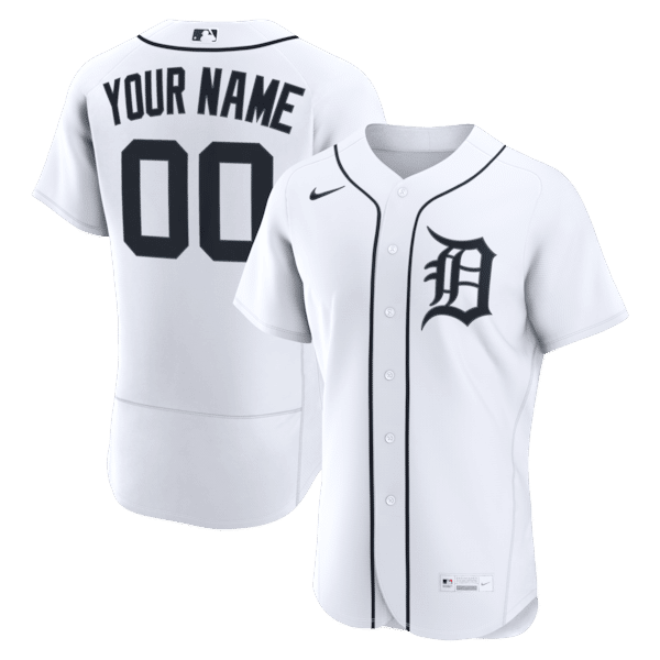 Custom Detroit Tigers Home Authentic Custom Jersey White