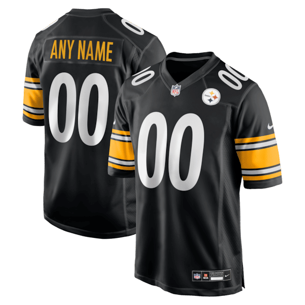 Custom Pittsburgh Steelers Custom Game Jersey Black