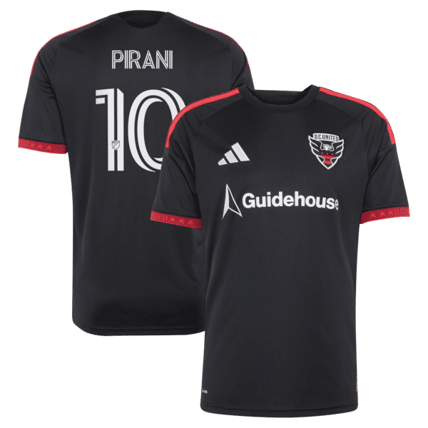 Customized Gabriel Pirani D.C. United 2026 Black-and-Red Kit Replica Jersey Black