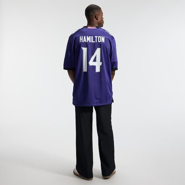 Custom Kyle Hamilton Baltimore Ravens Game Jersey Purple