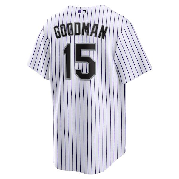 Custom Hunter Goodman Colorado Rockies Home Replica Jersey White