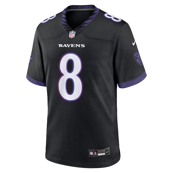Custom Lamar Jackson Baltimore Ravens Alternate Game Jersey Black