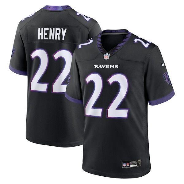 Custom Derrick Henry Baltimore Ravens Alternate Game Jersey Black