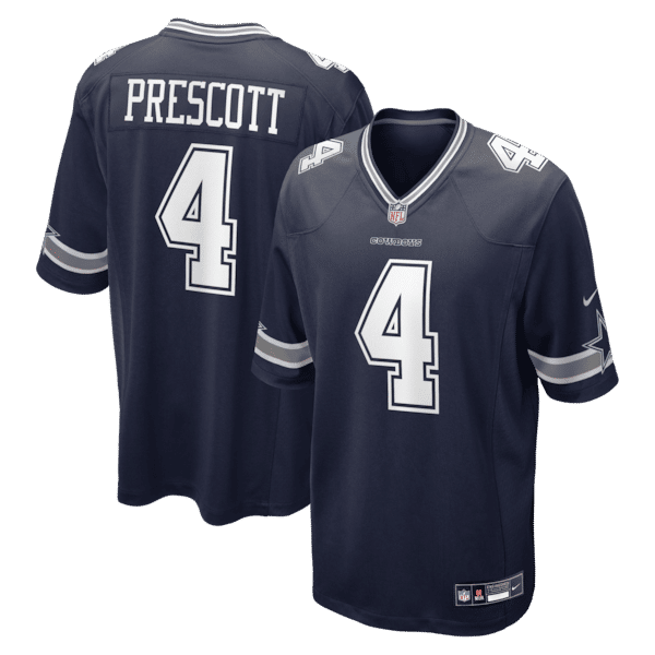 Custom Dak Prescott Dallas Cowboys Game Team Jersey Navy
