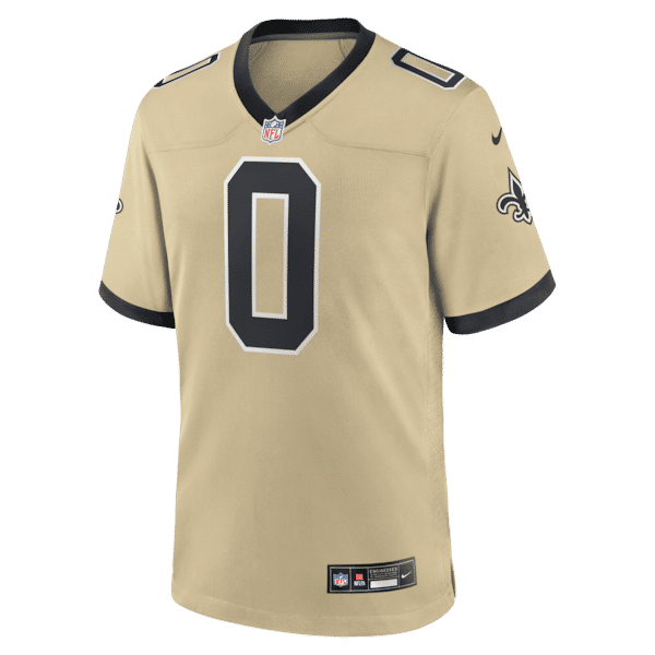 Custom Jordyn Tyson New Orleans Saints 2026 Draft Pick No. 8 Alternate Game Jersey Gold