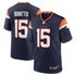 Custom Nik Bonitto Denver Broncos Alternate Game Jersey Navy
