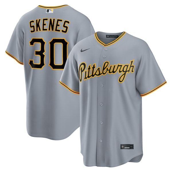 Custom Paul Skenes Pittsburgh Pirates Road Replica Jersey Gray